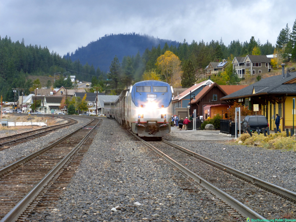 Amtrak Train at Truckee, CA Station, Oct. 15,2014